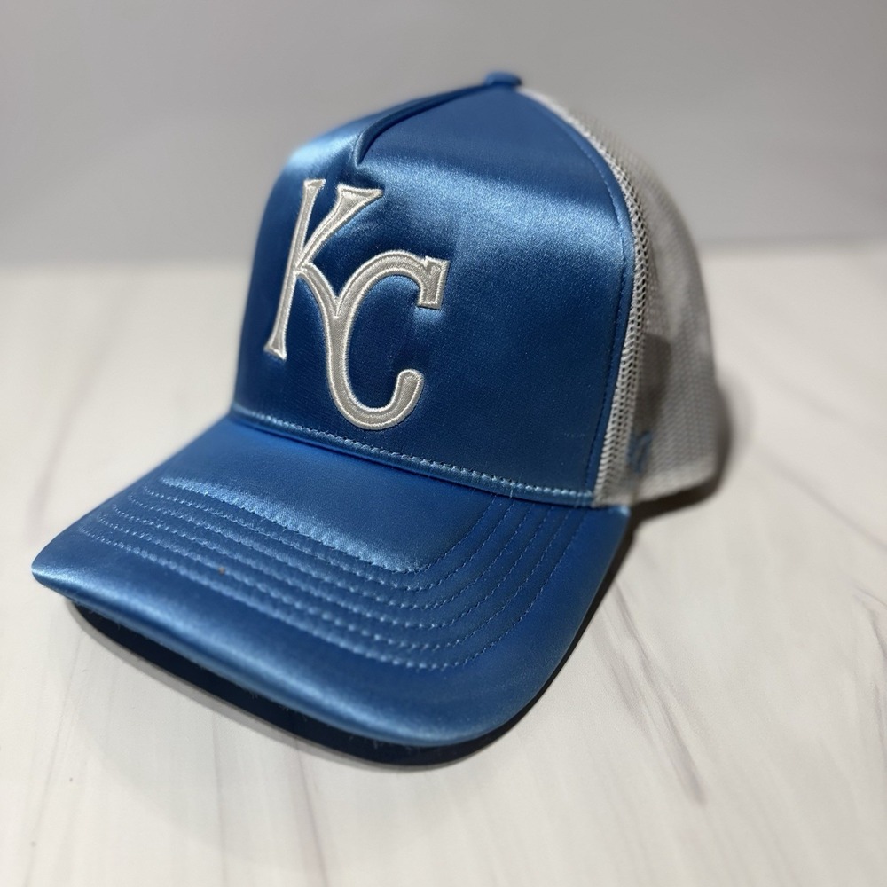 47brand Kansas City Royals Hat Women One Size Fits All Satin Royal Blue SnapBack